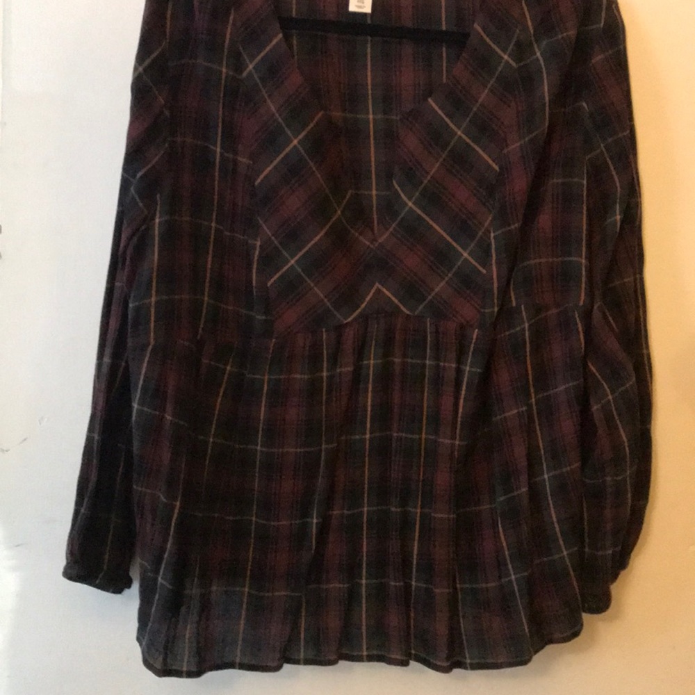 3/4 sleeve, plaid, blouse